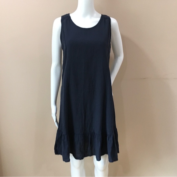 Terzo Millenio Women S Tank Dress Linen Blue Coastal Beach Made In Italy NEW - Picture 3 of 6